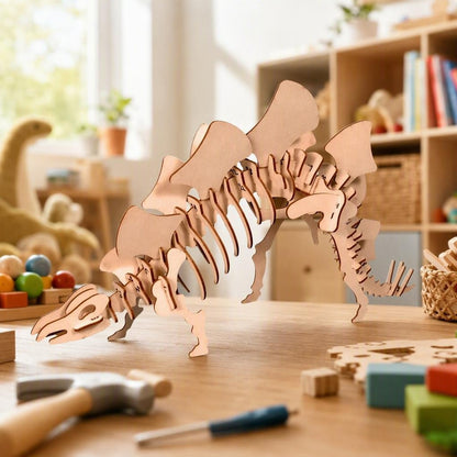 Gizland Stegosaurus Dinosaur - Educational DIY STEM Learning Kit - in use, lifestyle scene